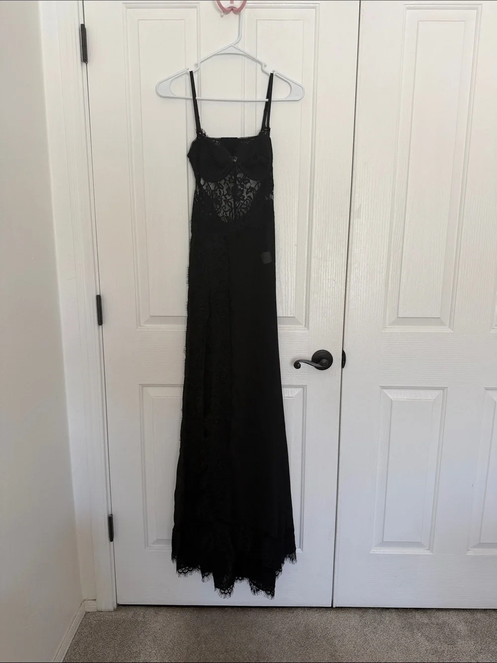 Windsor Black Lace Corset Formal Maxi Dress – XS – NEW